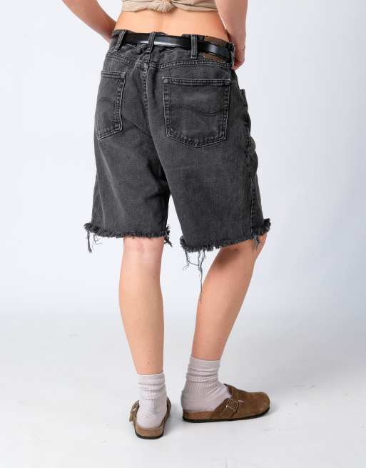 Vintage Lee 40x20 Denim Jorts Shorts Charcoal Grey