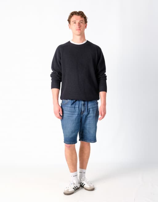 Vintage Lee 40x21 Denim Shorts Navy Blue
