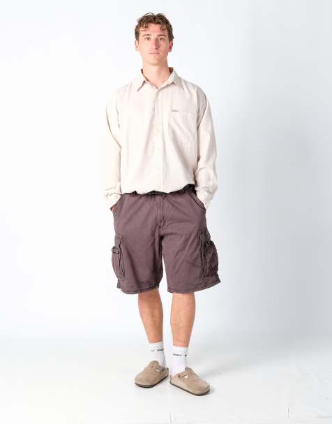 Vintage Lee 40x22 Canvas Cargo Shorts Charcoal Grey - view 1