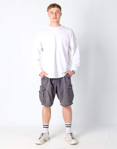 Vintage Lee 40x22 Canvas Carpenter Baggy Shorts Charcoal Grey - view 1