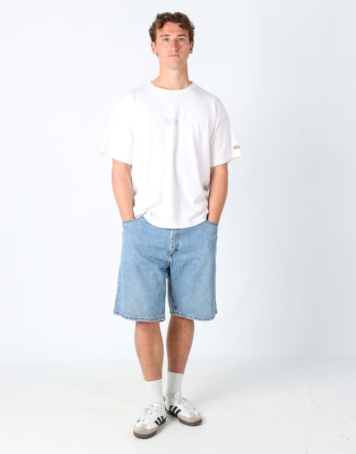 Vintage Lee 40x22 denim jorts shorts light blue