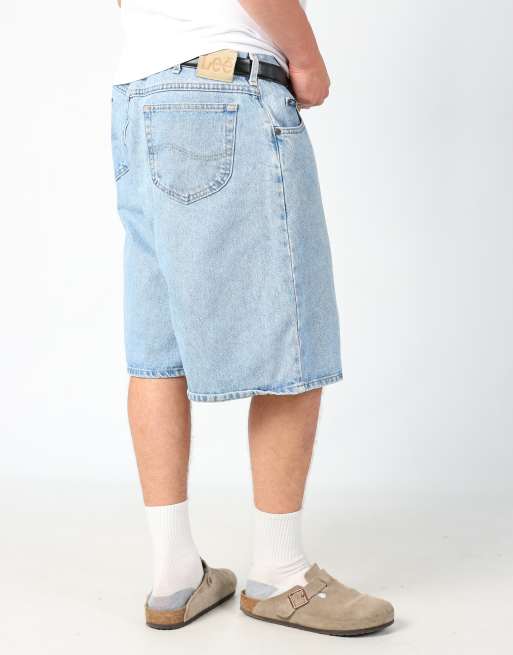 Vintage Lee 40x23 denim jorts shorts in light blue