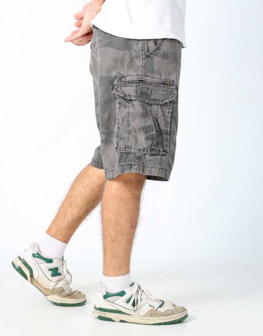 Vintage Lee 44x22 canvas cargo shorts in charcoal grey