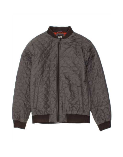 Vintage Lee Bomber Jacket UK 38 Medium In Grey