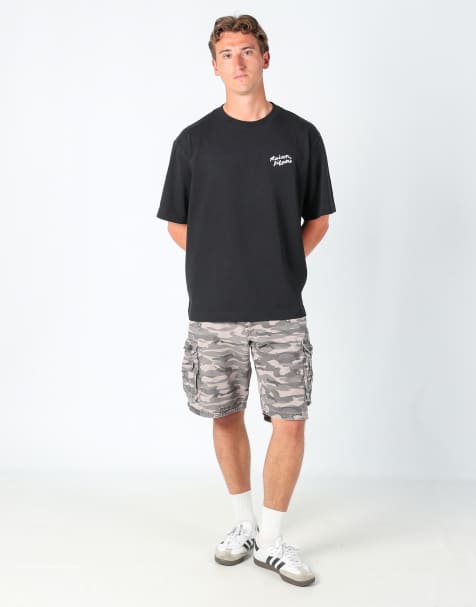 Vintage Lee camo 33x22 canvas cargo shorts in tan - view 1