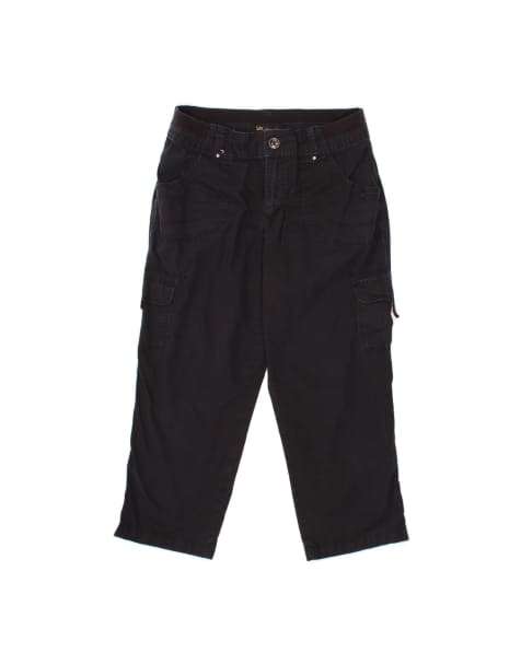 Vintage Lee Capri Straight Cargo Trousers US 10 Large W32 L22 In Black - view 1