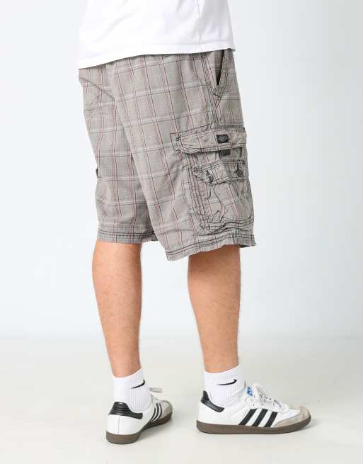 Vintage Lee checkered 38x22 canvas cargo shorts in grey, 2 of 4