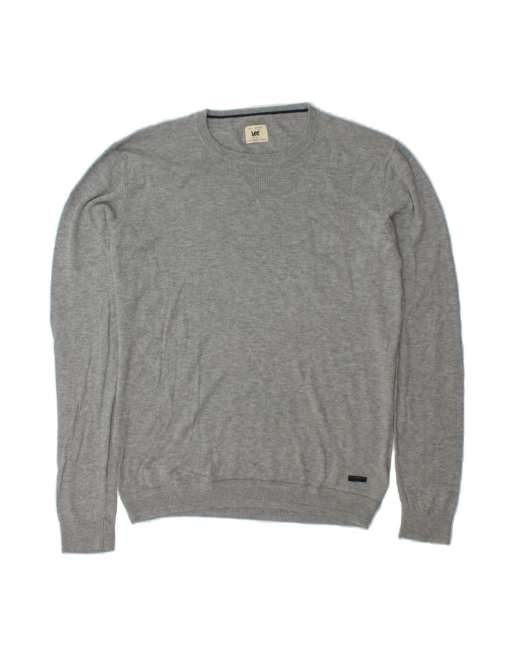 Vintage Lee Crew Neck Jumper Sweater Large In Grey