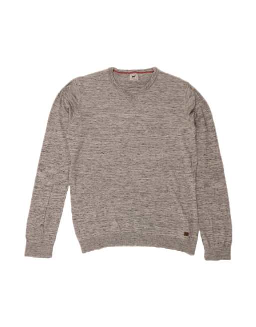 Vintage Lee Crew Neck Jumper Sweater Medium In Grey Flecked