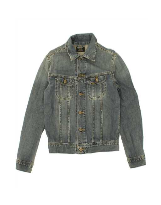 Vintage Lee Denim Jacket UK 10 Small In Blue