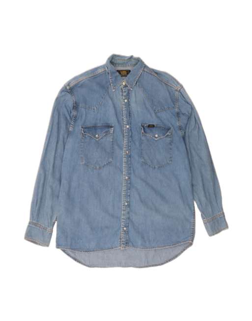 Vintage Lee Denim Shirt Medium In Blue