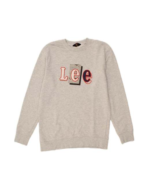 Vintage Lee Fit Graphic Sweatshirt Jumper Medium In Grey