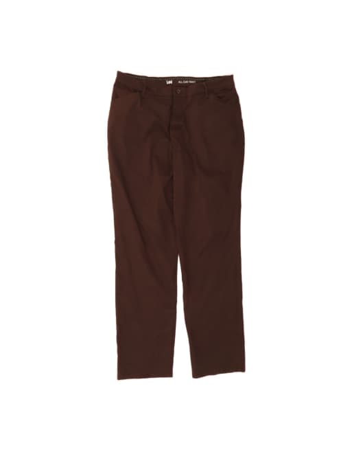 Vintage Lee High Waist Straight Casual Trousers US 16 2XL W36 L33 In Brown