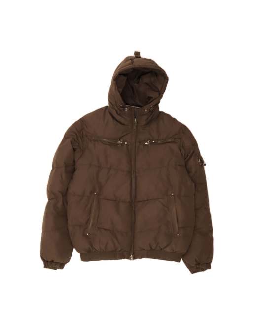 Vintage Lee Hooded Padded Jacket UK 42 XL In Brown