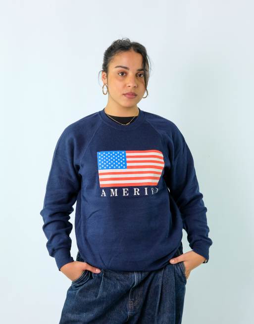 Vintage Lee M Sweatshirt Navy Blue