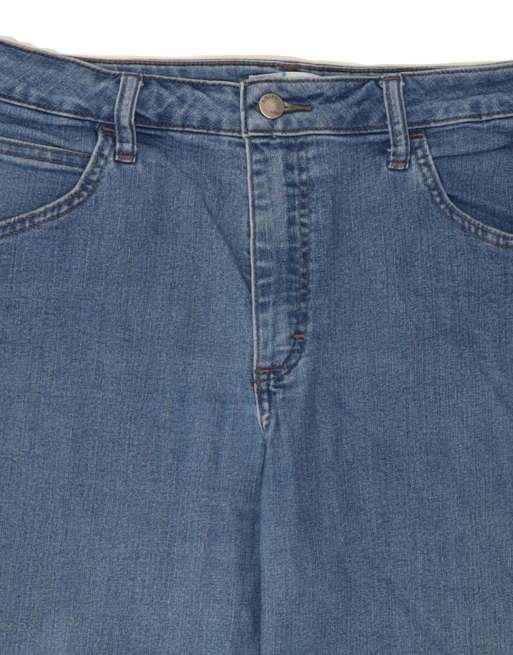 Vintage Lee Mid Rise Bermuda Denim Shorts US 14 Large W34 In Blue, 3 of 4