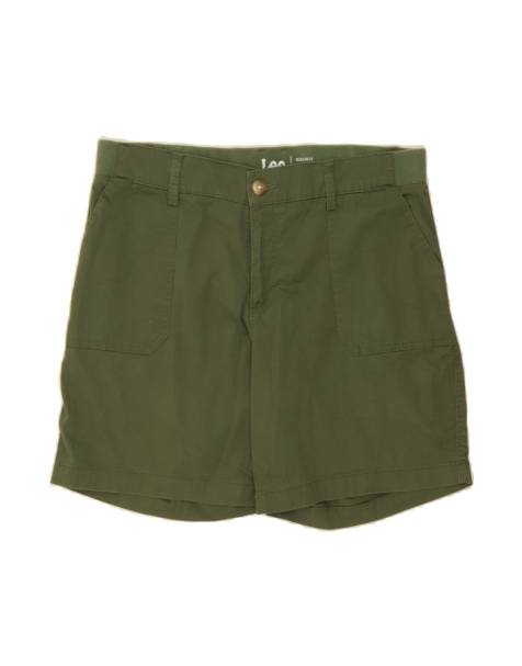 Vintage Lee Mid Rise Fit Bermuda Shorts US 12 Large W34 In Green - view 1