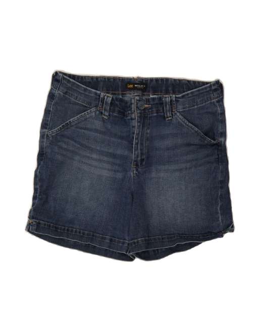 Vintage Lee Mid Rise Fit Denim Shorts US 12 Large W32 In Blue