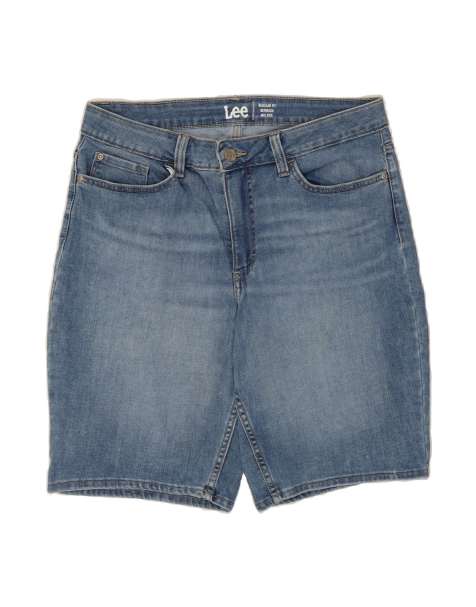 Vintage Lee Mid Rise Fit Denim Shorts US 12 Large W32 In Blue - view 1
