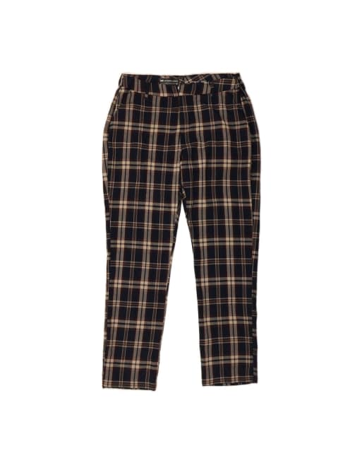 Vintage Lee Mid Rise Slim Chino Trousers US 12 Large W30 L29 In Black Check