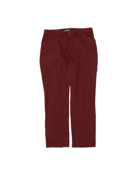 Vintage Lee Mid Rise Straight Casual Trousers US 14 XL W32 L29 In Burgundy - view 1