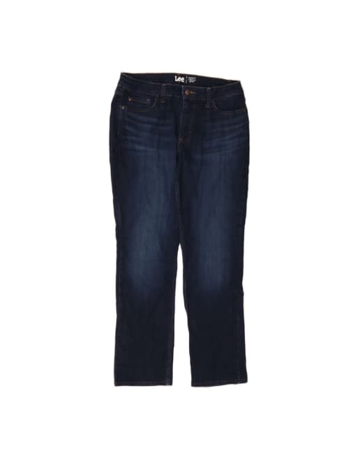 Vintage Lee Mid Rise Straight Jeans US 12 Large W32 L30 In Blue