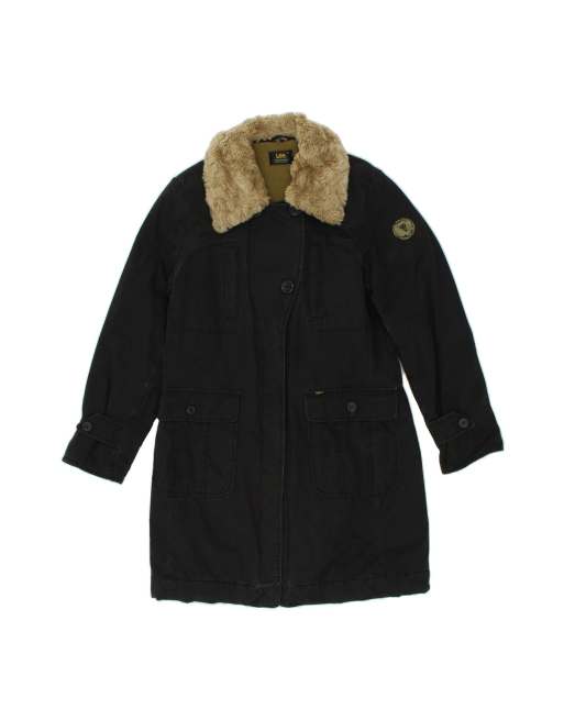 Vintage Lee Overcoat UK 16 Large In Black