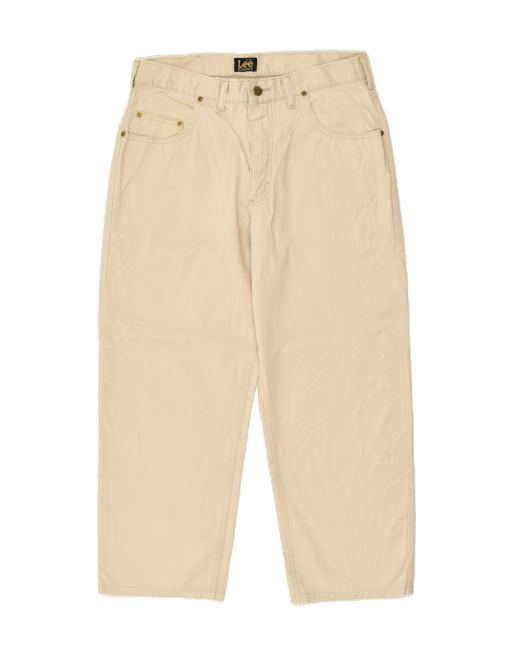 Vintage Lee Riders Size W30 L36 Tapered Casual Trousers in Beige