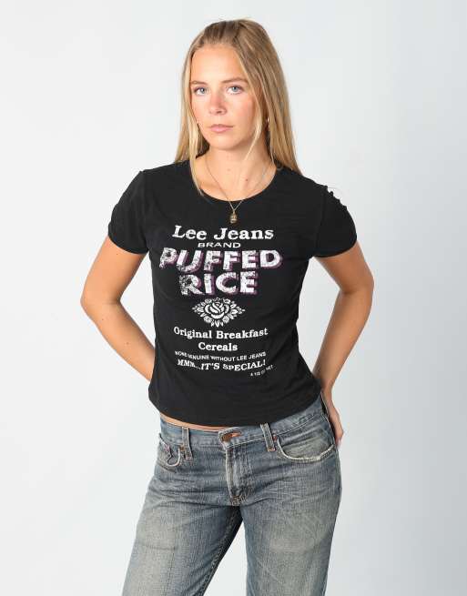 Vintage Lee S baby tee in black