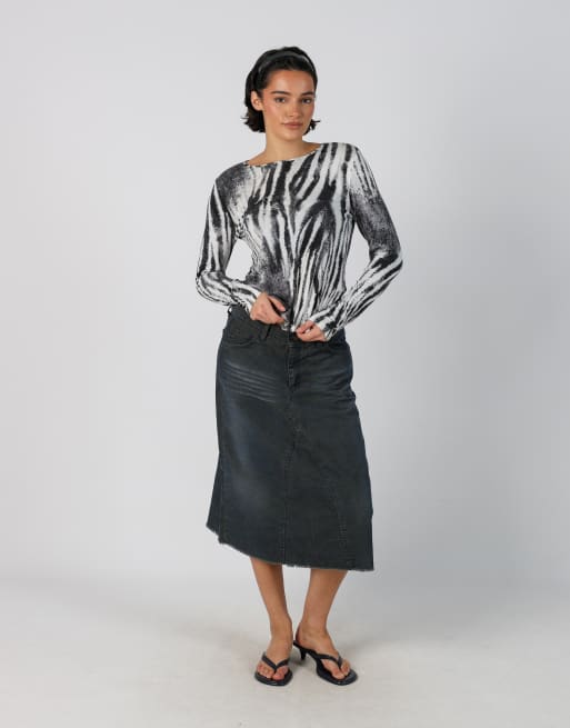 Vintage Lee S cord skirt in blue, 1 of 4