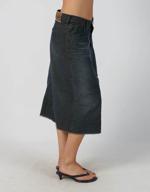 Vintage Lee S cord skirt in blue, 2 of 4