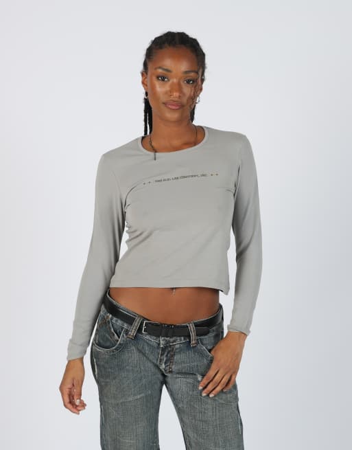 Vintage Lee S long sleeve top in grey