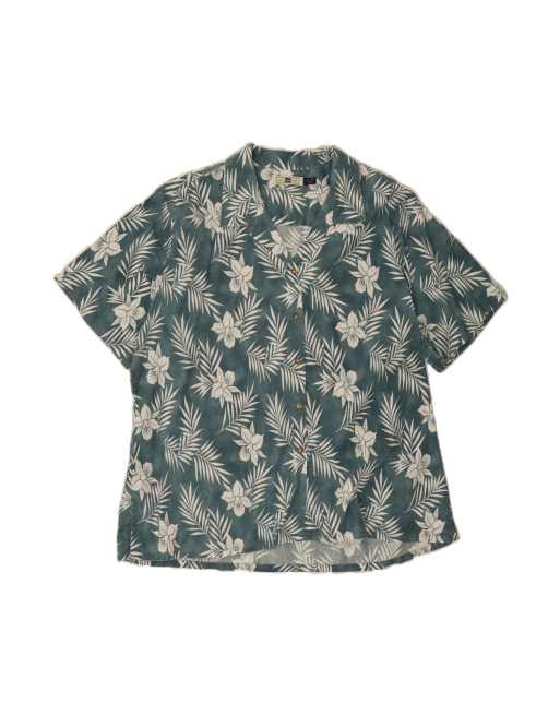 Vintage Lee Short Sleeve Shirt UK 20 2XL In Blue Floral