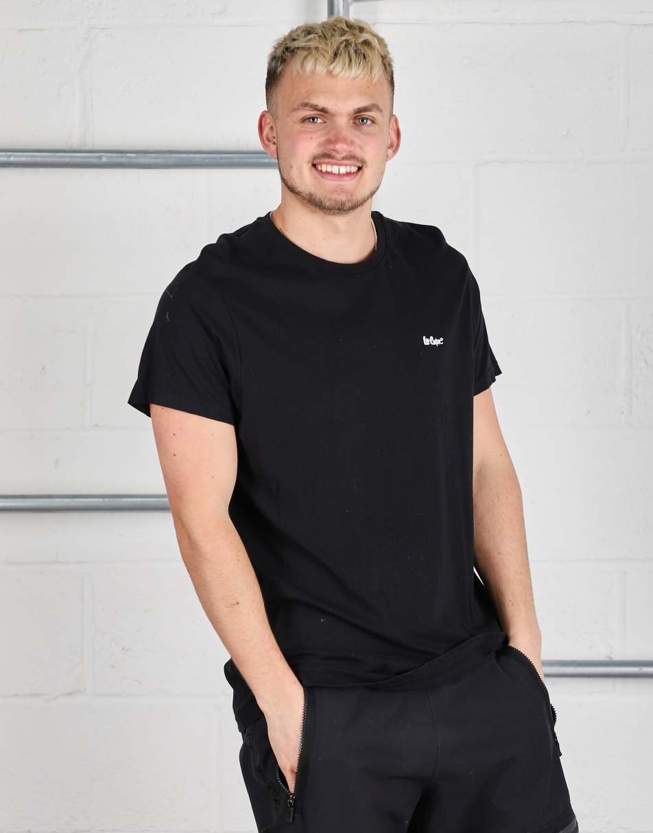 Vintage Lee Size L Cooper logo crewneck t-shirt in black