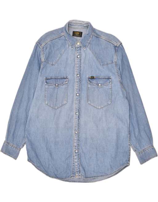 Vintage Lee Size L Denim Shirt in Blue