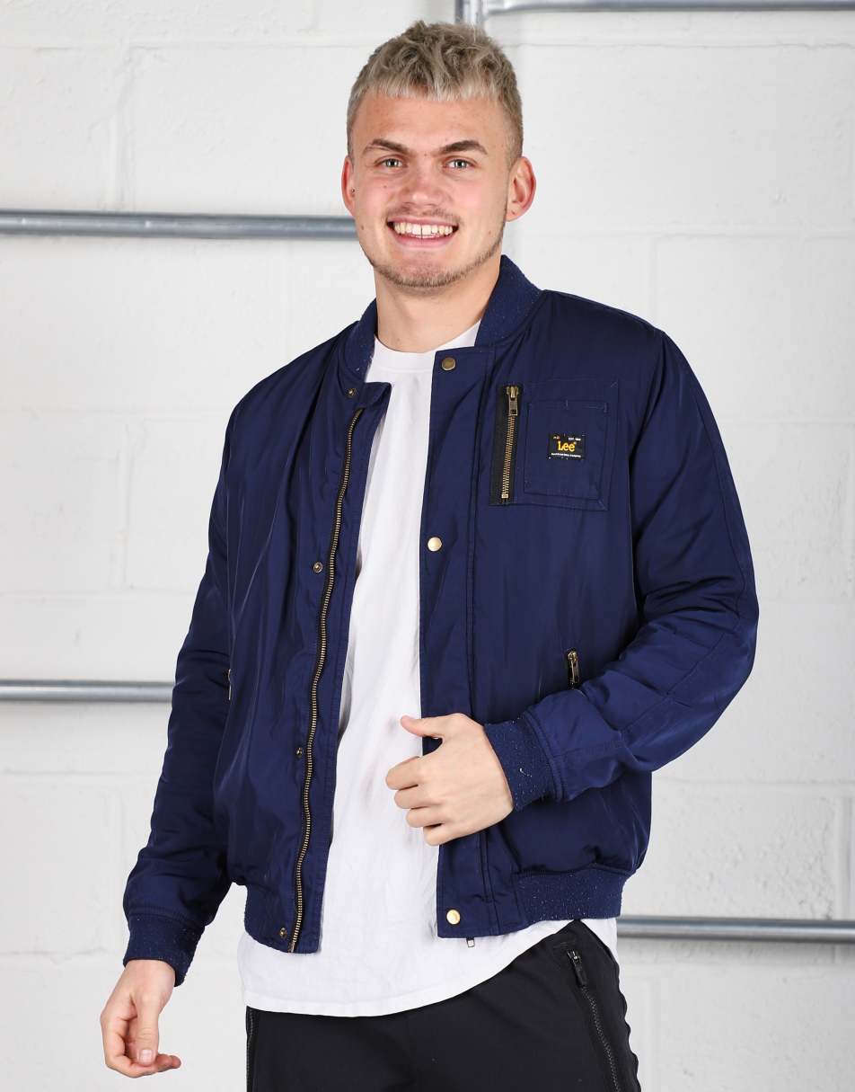 Vintage Lee Size S bomber jacket in navy