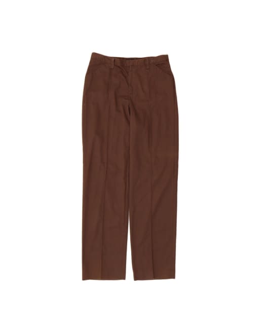 Vintage Lee Straight Casual Trousers US 10 Large W32 L33 In Brown