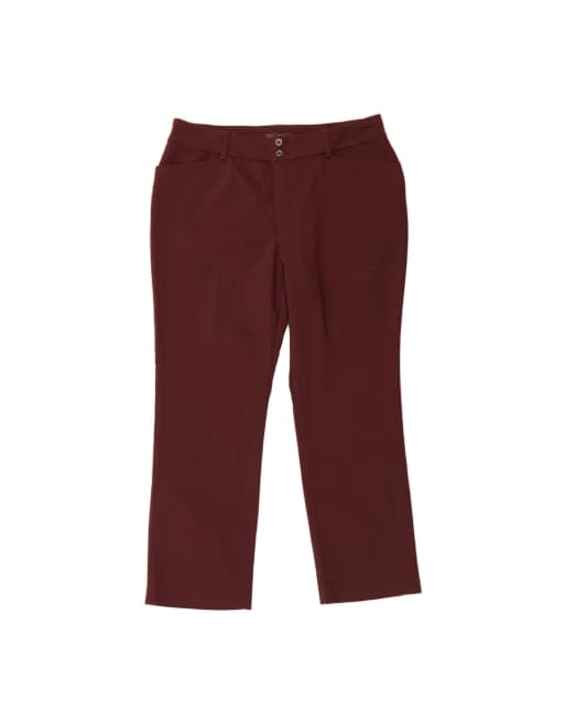Vintage Lee Straight Casual Trousers US 16 2XL W38 L29 In Burgundy