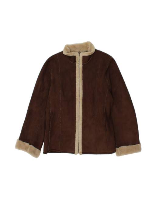 Vintage Lee Valley Sherpa Jacket UK 18 XL In Brown