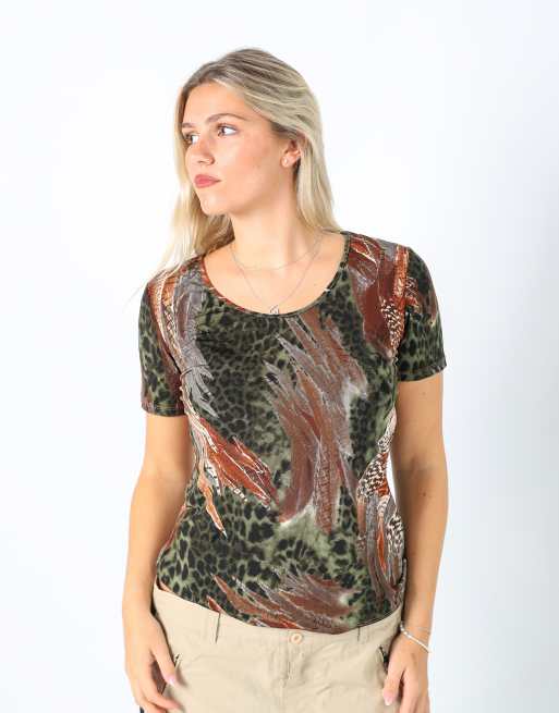 Vintage LeFate L blouse in dark green