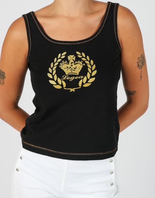 Vintage Legea S woven vest in black, 4 of 4