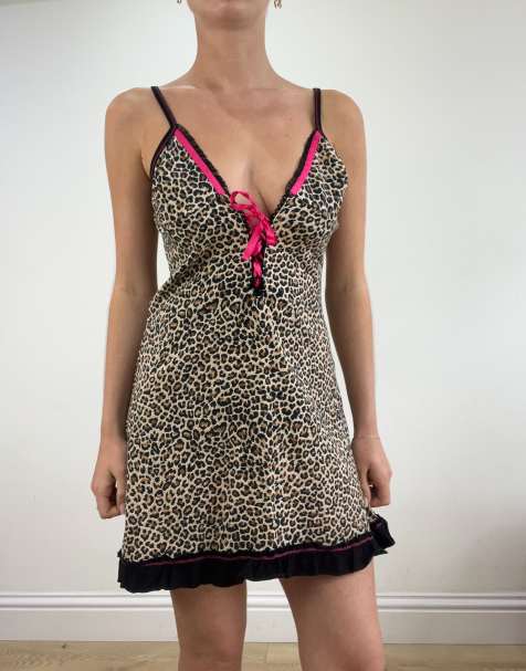 Vintage leopard print dress in brown - view 1