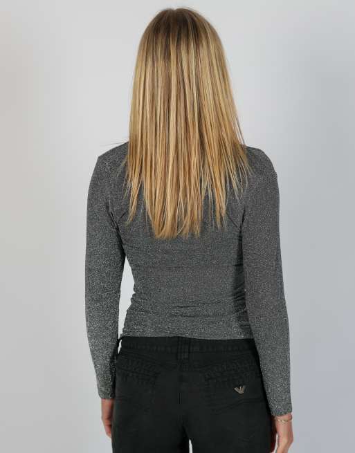 Vintage Less S long sleeve top in silver, 2 of 4