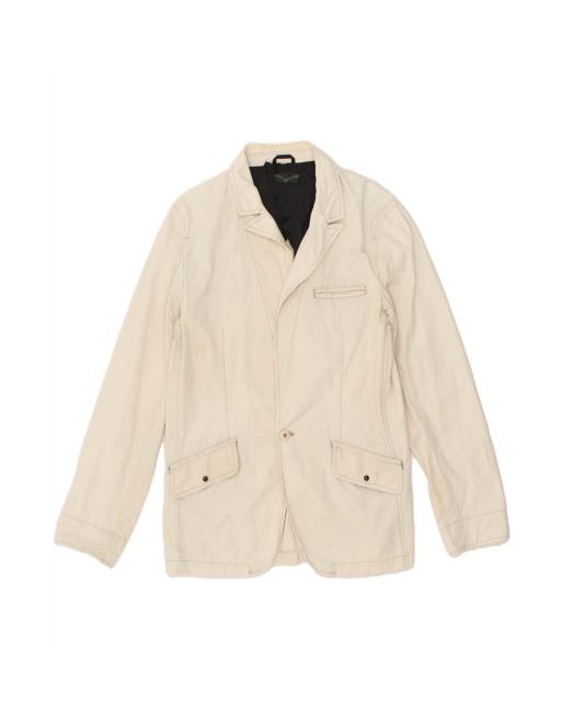 Vintage Levi's 1 Button Blazer Jacket Uk 36 Small In Off In White