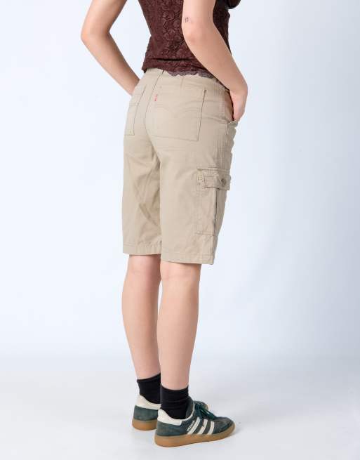 Vintage Levi's 27x21 Canvas Cargo Shorts Beige