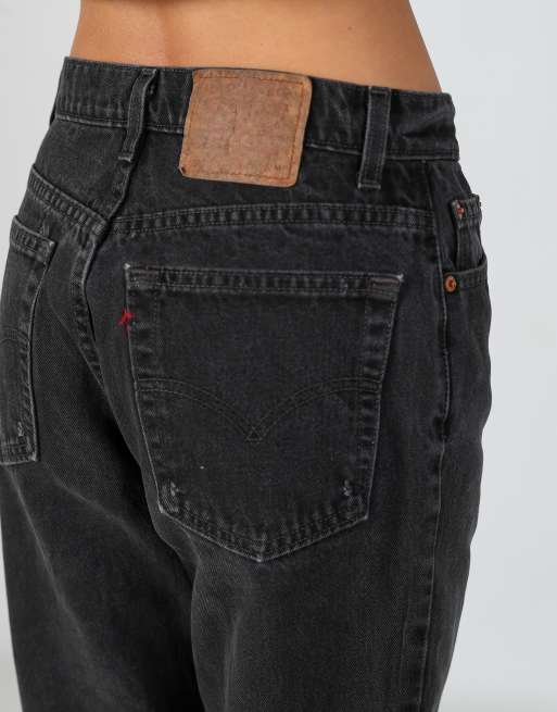 Vintage Levi's 27x33 denim jeans in charcoal grey, 4 of 4