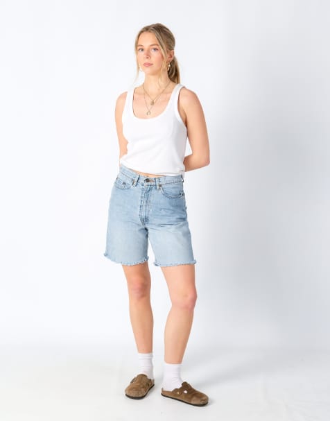 Vintage Levi's 28x18 Denim Shorts Light Blue - view 1