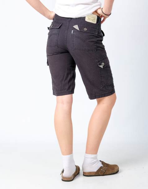 Vintage Levi's 28x20 Canvas Cargo Shorts Black - view 1