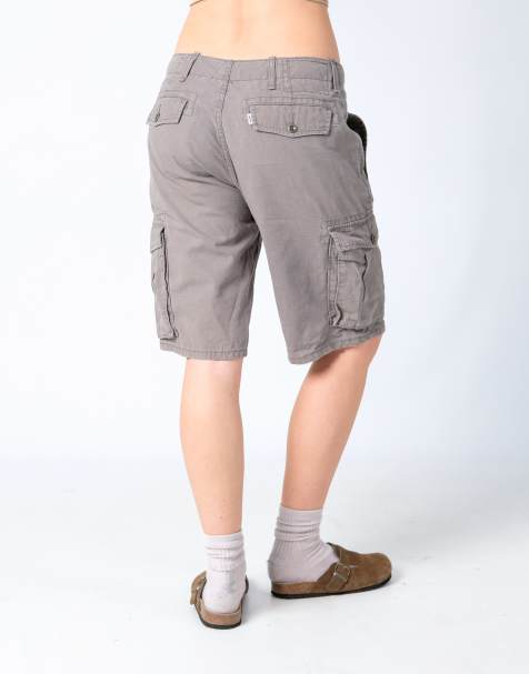 Vintage Levi's 28x20 Canvas Carpenter Baggy Shorts Grey - view 1