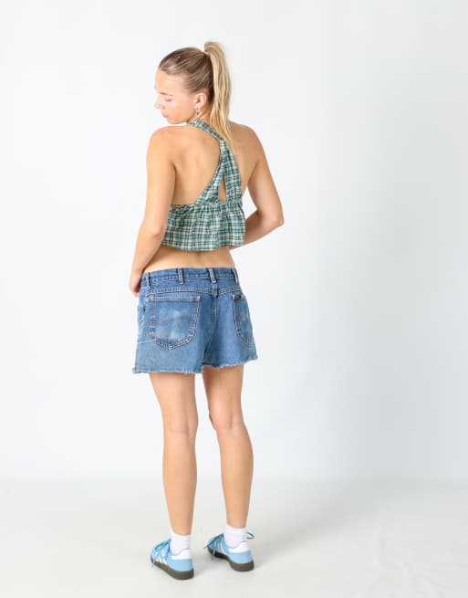 Vintage Levi's 29x20 canvas cargo shorts in light grey, 3 of 4